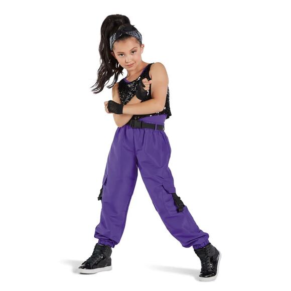 Dance Costume Large Adult Purple Weissman 13461 Hip Hop Tap Clogging Jazz 2pc - Picture 1 of 3